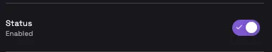 The autocomplete Status toggle switched to Enabled